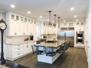 White Kitchen custom white cabinet features modular homes