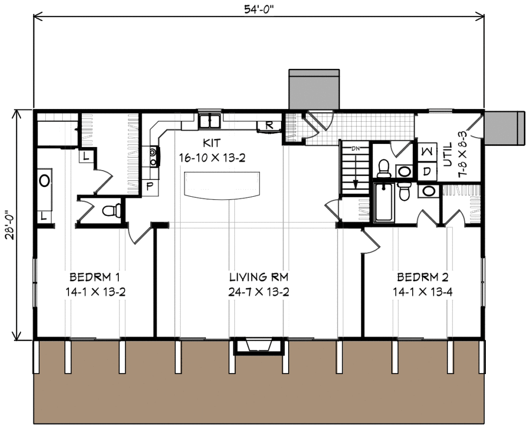 cabin 2 bedroom with basement