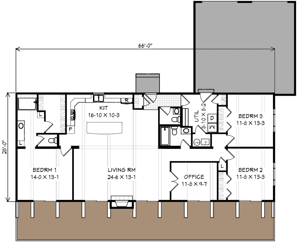 4 bedroom cabin with office floor plan