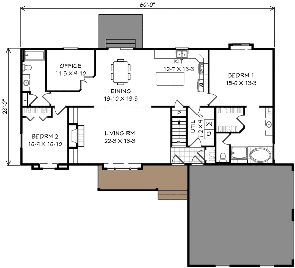 3 bedroom office master suite floor plan