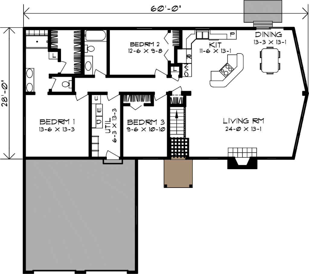 3 bedroom floor plan