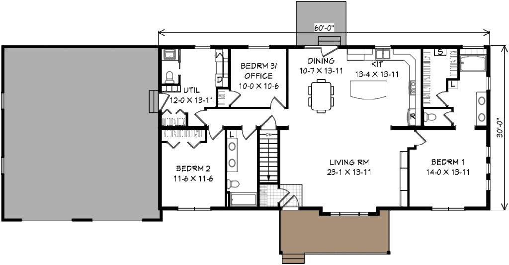 3 bedroom floor plan